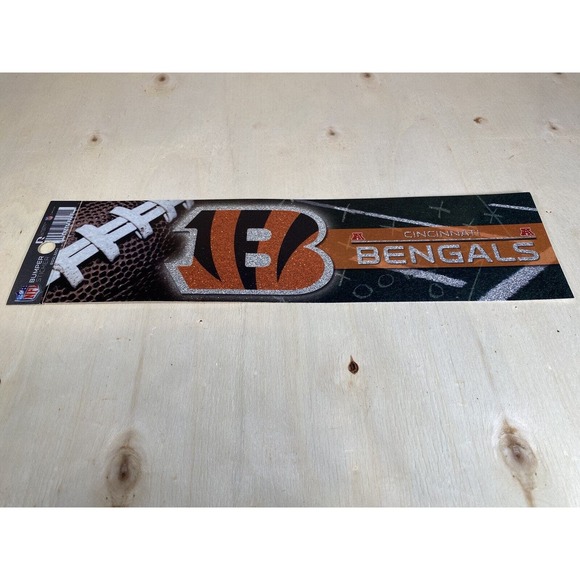 Cincinnati Bengals Bumper Sticker Football‎ NFL Brand Glitter Design Licensed - Picture 1 of 5
